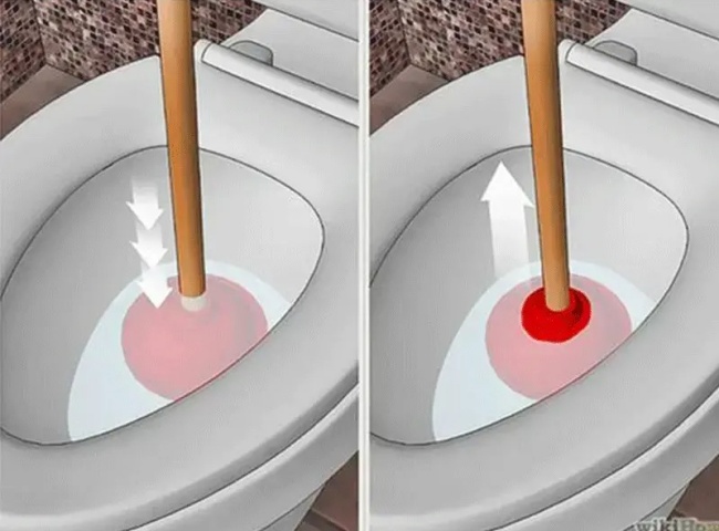 Th&ocirc;ng bồn cầu bằng pittong